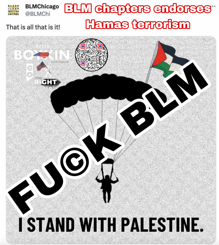 BLM chapters endorses Hamas terrorism