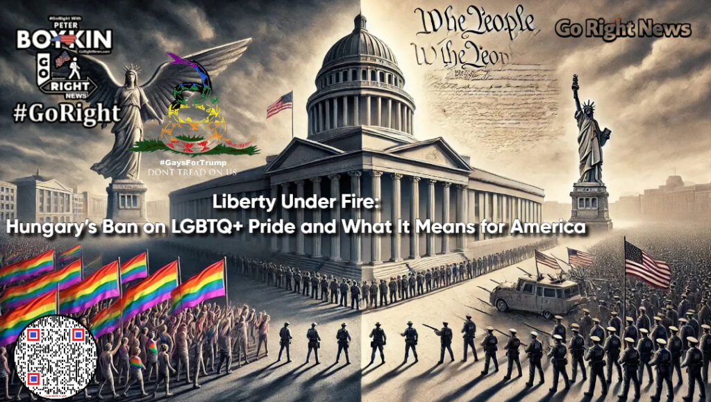 Freedom vs. Control The Shocking Truth Behind Hungary's LGBTQ Pride Ban Hungary's controversial ban on LGBTQ+ Pride events due to "protecting children" is sparking outrage worldwide. Is this a fight for family values or a step toward authoritarian control? What does it mean for America's Constitutional Republic and the fight for liberty? Discover why this issue is a wake-up call for conservatives, liberty advocates, and LGBTQ+ rights activists alike. +#HungaryBan, #LGBTQRights, #FreeSpeech, #ProtectLiberty, #GaysForTrump, #GoRight, #StopAuthoritarianism, #StonewallSpirit, #StandForFreedom, #GaysForTrump, #GoRightNews