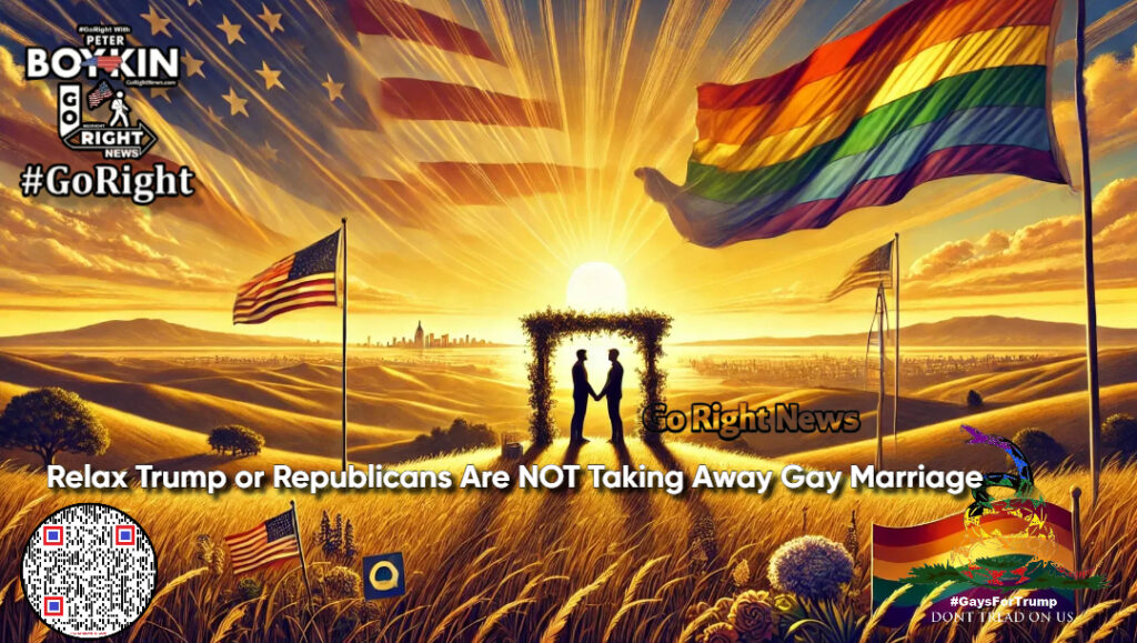 Gay Marriage Under Attack? The Truth About Trump, the GOP, and Your Rights! Some claim Republicans are coming for same-sex marriage—but is that the truth? Gays For Trump and Go Right News break down the real fight for liberty in our Constitutional Republic. Find out why Trump says it’s “done” and what’s really at stake! #GaysForTrump, #GoRight, #LGBTQ, #MarriageEquality, #Trump2024, #ConstitutionalRights, #Liberty, #GayConservative, #Republican, #MAGA, #SaveAmerica, #Freedom, #EqualRights