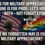 Have We Forgotten May Is for Military Appreciation This passionate article by #GoRight with Peter Boykin explores how May’s military appreciation month is too often overshadowed by June’s Pride celebrations—yet both are essential to the American story. It’s a call for unity, respect, and education, upholding the principles of our Constitutional Republic. #GoRight #GoRightNews #PeterBoykin #MilitaryAppreciationMonth #PrideMonth #MayIsForHeroes #HonorBoth #FreedomIsNotFree #ConstitutionalRepublic #DefendTheConstitution #PoliticalUnity #CelebrateBoth #VeteranVoices #EqualityAndService #TruthOverTrends #UnityNotDivision