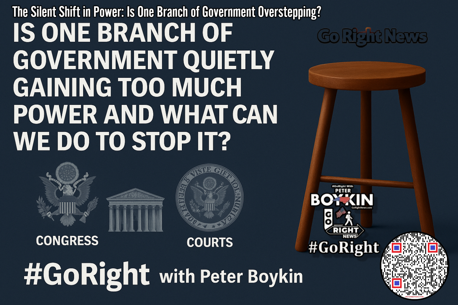 Is One Branch of Government Quietly Gaining Too Much Power and What Can We Do to Stop It ? This article dives into the subtle shift in power within the U.S. government, questioning whether one branch is gaining too much influence and what citizens can do to restore balance. It emphasizes the importance of the Constitution, the role of checks and balances, and why it's critical for all branches to act within their designated powers. It’s a call to action for all Americans to stay informed, hold leaders accountable, and ensure that liberty remains protected.
This article explores the subtle and dangerous rise in power within a single branch of government—not as an attack on any one leader or party, but as a warning to all Americans. While it’s often assumed that the Executive is the branch to watch, the real concern right now may be the Judicial branch. Federal district judges are increasingly stepping beyond their Constitutional role, venturing into policymaking—an overreach that threatens the balance our Republic was built on. This piece breaks down the true purpose of each branch, emphasizes why balance matters, and calls on citizens to act before it's too late.
#ChecksAndBalances, #ConstitutionalRepublic, #PowerShift, #RestoreBalance, #ProtectLiberty, #GoRightNews, #CivicDuty, #LimitedGovernment, #RuleOfLaw, #DefendTheConstitution, #TruthMatters